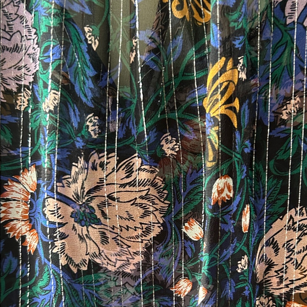 Veronica Beard Multicolor Sheer Floral Blouse - Picture 4 of 5